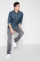 7 For All Mankind Luxe Sport The Straight Clean Pocket In Aspen Grey