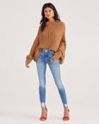 7 For All Mankind Ankle Skinny With Destroyed Hem And Cut Off Back Pockets In Light Classic