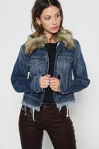 7 For All Mankind Cropped Boyfriend Jacket With (optional) Fur Collar