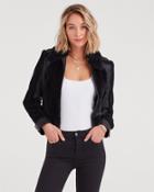 7 For All Mankind Leather And Faux Fur Jacket In Black