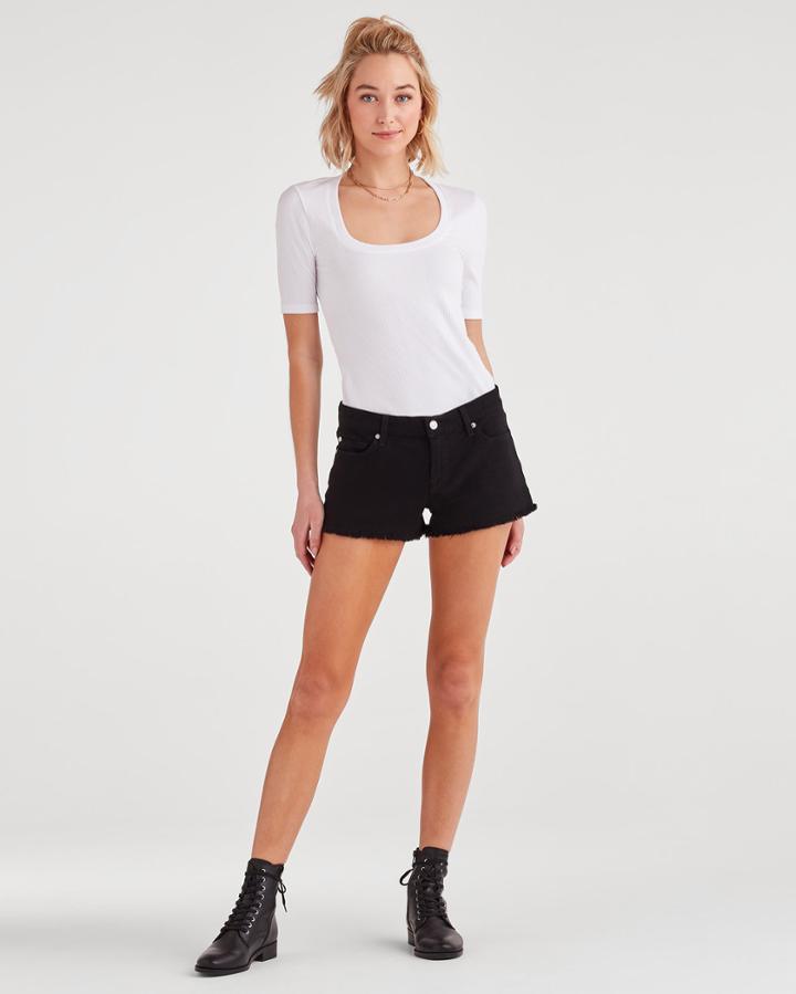 7 For All Mankind Women's Cut Off Short In Black