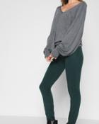 7 For All Mankind Women's B(air) Color Ankle Skinny In Pine Green
