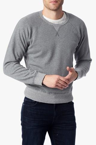 7 For All Mankind Paneled Crewneck Sweatshirt In Heather Grey