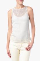7 For All Mankind Grid Cut Out Shell In Blanc De Blanc