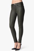 7 For All Mankind The Seamed Skinny In Leather-like Mink