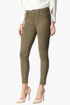 7 For All Mankind High Waist Knee Seam Ankle Skinny In Mocha Snake