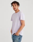 7 For All Mankind Short Sleeve Stonewashed Pima Tee In Light Violet