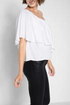 7 For All Mankind One Shoulder Top In White