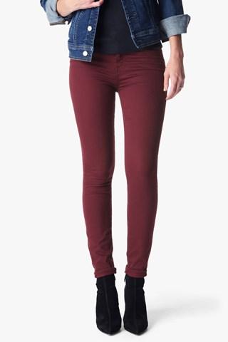 7 For All Mankind The Ankle Skinny In Cranberry Riche Sateen