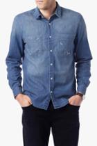 7 For All Mankind Work Wear Shirt In Authentic Indigo