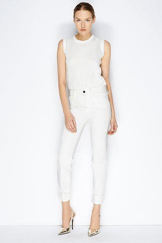 Giambattista Valli X 7 For All Mankind: High Waist Straight In White