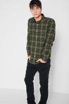 7 For All Mankind Long Sleeve Plaid Shirt In Fatigue