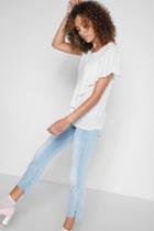 7 For All Mankind Ruffle Tee In Paper