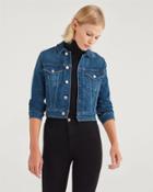 7 For All Mankind Women's Luxe Vintage Shrunken Jacket In Stellar