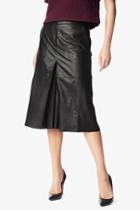 7 For All Mankind Leather Culottes In Black