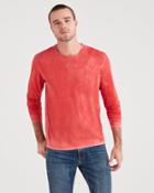 7 For All Mankind Long Sleeve Washed Tee In Red Flame