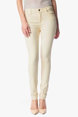 7 For All Mankind Mid Rise Skinny In Winter White