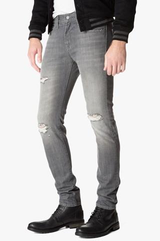 7 For All Mankind Paxtyn Skinny With Clean Pocket In Axiom Grey