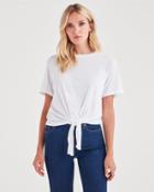 7 For All Mankind Women's Tunnel Front Tee In Optic White