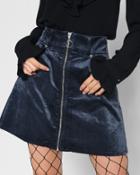 7 For All Mankind Velvet Zip Front Mini Skirt In Colored