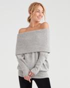 7 For All Mankind Women's Pullover Sweater In Light Heather Grey