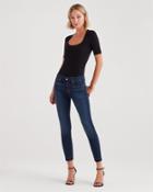7 For All Mankind Women's B(air) Denim Ankle Skinny With Contour Waistband & Released Hem In Tranquil Blue