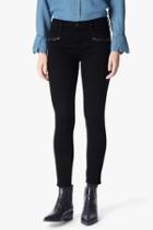 7 For All Mankind B(air) Denim Ankle Skinny With Front Zips In Black