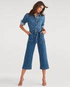 7 For All Mankind Women's Luxe Vintage Cropped Alexa Playsuit In Femme