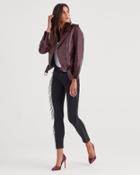 7 For All Mankind B(air) Denim Ankle Skinny In Black With Fringe