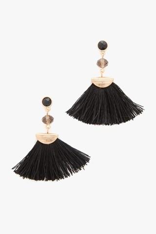 7 For All Mankind Mia Tassel Fan Earring In Black