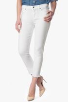 7 For All Mankind The Modern Straight With Raw Hem In Runway White