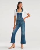 7 For All Mankind Women's Cropped Georgia Overall In Empire Blue