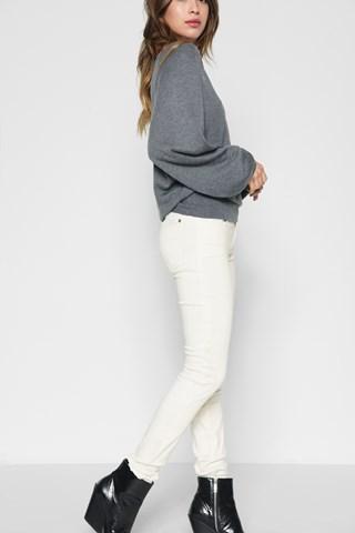 7 For All Mankind Ankle Skinny With Faux Pockets In Pearl