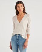 7 For All Mankind Women's Classic V-neck Sweater In Off White