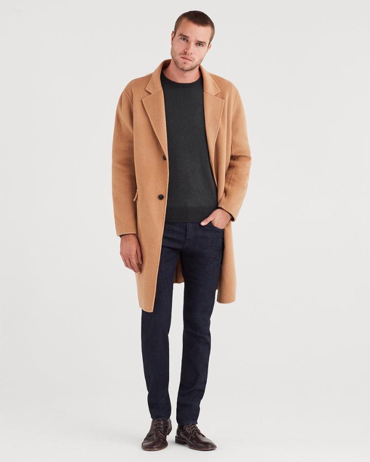 7 For All Mankind Wool Overcoat In Camel