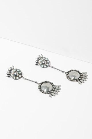 7 For All Mankind The 2 Bandits Sunflower Earrings In Silver
