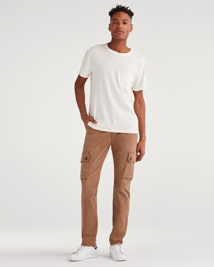 7 For All Mankind Men's Total Twill Slim Taper Adrien Cargo Pant In Rich Khaki