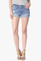 7 For All Mankind The Cut Off Short In Aura Blue Heritage 2