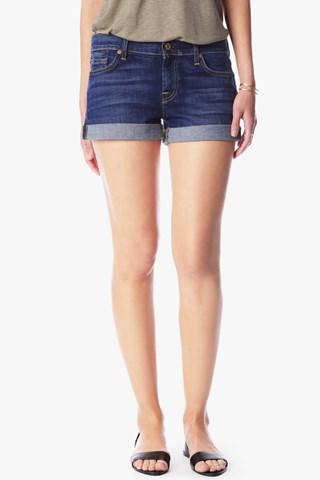 7 For All Mankind Roll Up Short In Medium Timeless Blue