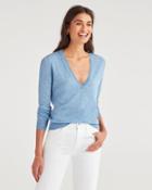 7 For All Mankind Women's Classic V-neck Sweater In Pale Blue