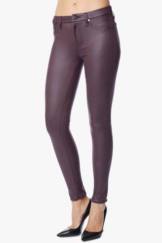 7 For All Mankind The Seamed Skinny In Burgundy Crackle