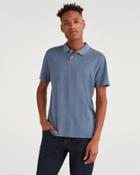 7 For All Mankind Men's Emblem 2 Button Polo In Pigment Slate Blue