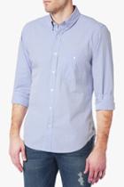 7 For All Mankind Long Sleeve Oxford Shirt In Sky Blue