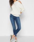 7 For All Mankind Women's Split Sleeve Sweater In Ice Cream