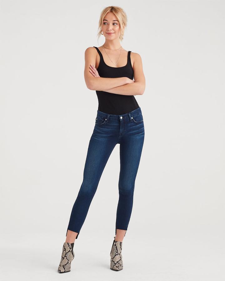 7 For All Mankind B(air) Denim Ankle Skinny In Varnish