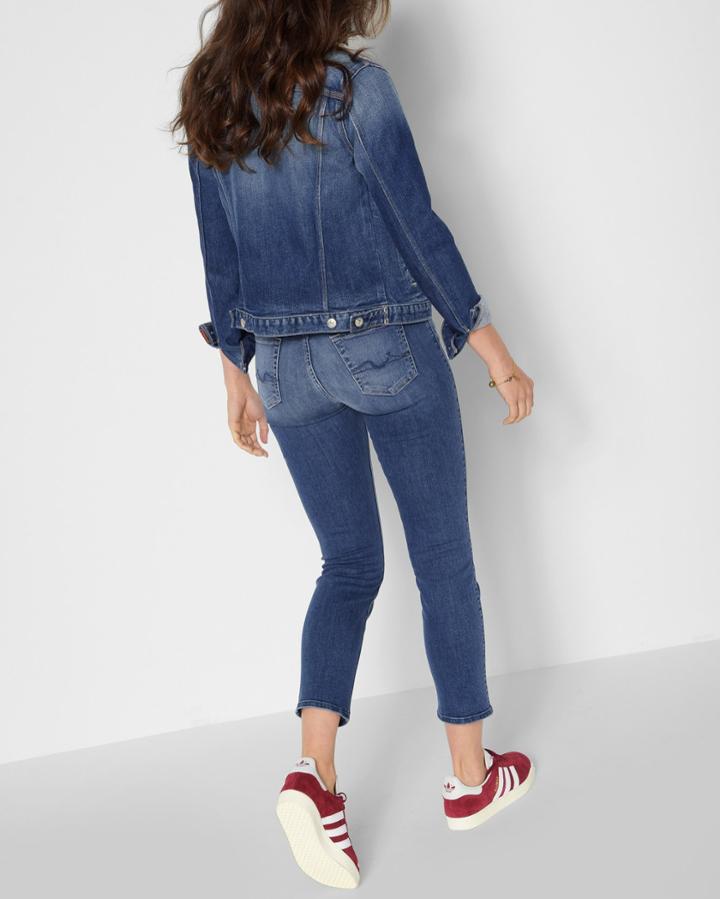 7 For All Mankind Women's B(air) Denim Kimmie Crop In Sunset