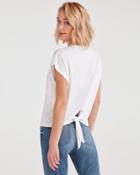 7 For All Mankind Tie Back Tee In Optic White