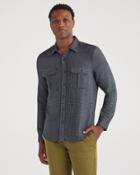 7 For All Mankind Men's Long Sleeve Double Patch Pocket Shirt In Navy