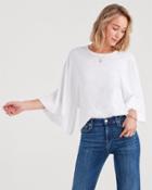 7 For All Mankind Women's Flare Sleeve Tee In Optic White