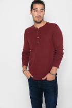7 For All Mankind Long Sleeve Thermal Henley In Port